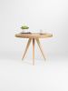 Round coffee table, small end table, accent table | Tables by Mo Woodwork. Item composed of oak wood