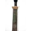 Somand Torchiere Verdigris Bronze Table Lamp (Oak) | Lamps by Lawrence & Scott. Item composed of oak wood and linen