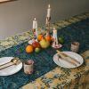 Green Floral Table Runner | Flower Field | Linens & Bedding by ichcha. Item composed of cotton in boho or contemporary style