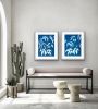 Blue Eucalyptus Diptych (Two FRAMED hand-printed cyanotypes) | Photography by Christine So