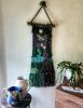 Ghost Orchid By Moonlight In the Fakahatchee | Embroidery in Wall Hangings by PEGGY OBERLIN/Bohograndmapeg/Story Tale Weaving. Item composed of birch wood & cotton compatible with boho and mid century modern style