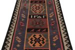 Vintage Zanjan Persian Kilim Runner Rug, Gray with Tribal | Area Rug in Rugs by Rug and Kilim