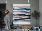 On the same wavelenght | Oil And Acrylic Painting in Paintings by Lotta Sirén. Item made of canvas with synthetic