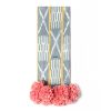 baoule pom pom throw cream micro stripe/peony poms | Blanket in Linens & Bedding by Charlie Sprout. Item made of fabric