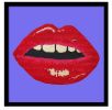 EMBRASSE MOI red lips original framed print | Prints by Mommani Threads. Item made of wood & paper compatible with contemporary and modern style
