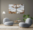 Large Abstract Acrylic on Canvas Diptych Minimalist | Oil And Acrylic Painting in Paintings by Simona Gocan. Item made of canvas works with minimalism & contemporary style