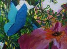 Original Floral Painting WHERE BUTTERFLIES BLOOM | Oil And Acrylic Painting in Paintings by Marinela Puscasu. Item composed of canvas