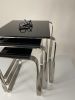 Nest Side Table, Aged Silver & Black Glass, Contemporary Des | Tables by Jover + Valls. Item in contemporary or modern style