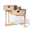 Ash Coriolis Side Table, Three Drawer Modern Nightstand | Tables by Arid. Item composed of wood in minimalism or contemporary style
