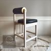 Rody Counter Stool - Luxe Edition | Chairs by YJ Interiors. Item made of oak wood & fabric compatible with mid century modern and contemporary style