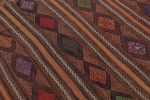 Vintage Persian Soumak Kilim, Earth Tones with Diamond | Area Rug in Rugs by Rug and Kilim