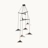 Emily V6 Pendant Light – Gold Semi-Matte | Chandeliers by MOSS Objects. Item made of oak wood with steel works with contemporary & modern style