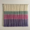 LOLLI Pastel Pink Purple Mint Hand Dyed Tapestry | Wall Hangings by Wallflowers Hanging Art. Item composed of oak wood & wool compatible with minimalism and mid century modern style