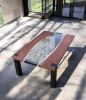 Contemporary coffee table, steel, walnut and glass | Tables by Aaron Smith Woodworker. Item made of walnut & steel compatible with boho and contemporary style