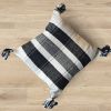 Set of 2-Jacqard Woven Cotton/Wool Cushion-Ivory/Charcoal | Pillows by Selligram. Item composed of cotton in mid century modern or japandi style