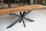 Rain Tree Table with X-base | Dining Table in Tables by Power Woodwork. Item made of wood works with contemporary & eclectic & maximalism style