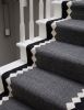 Handwoven Wool Stair Black and White Runner Rug | Rugs by Evergreen Carpets. Item made of wool compatible with boho and minimalism style