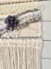 Neutral Textural Fiber Art Wall Hanging in Ivory and Gray | | Tapestry in Wall Hangings by Fiber Art by Melanie. Item composed of wood and cotton in minimalism or contemporary style