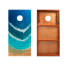 The Beach Epoxy Resin Mahogany Pathfinder ART Cornhole Board | Furniture by Elakai Outdoor