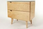Marissa Blond | Nightstand in Storage by Curly Woods. Item composed of oak wood & concrete compatible with contemporary and modern style