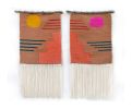 Handwoven Diptych Tapestry | Wall Hangings by Estudio Zanny. Item made of cotton with fiber