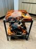 Two-Tier Redwood Burl and Steel Side Table | Tables by DapperwoodSF. Item composed of wood & metal compatible with mid century modern and contemporary style