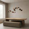 Dune 10 Curve in Metallic Tones Pendant Light | Chandeliers by MOSS Objects. Item made of steel works with contemporary & japandi style