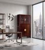 Ming Dynasty Style Plum Blossom Dragon Showcase Cabinet II | Storage by Dynasty Artisan. Item made of wood works with minimalism & contemporary style