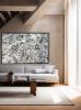 "moonscape" (sold) | Oil And Acrylic Painting in Paintings by VISCERAL HOME STUDIO. Item made of canvas with cement works with boho & mid century modern style