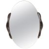 Amorph Oval Shaped Mirror, Stained Graphite Walnut | Decorative Objects by Amorph. Item made of wood with glass