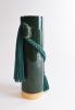 Handmade Vase #695 in Green with Tencel Braid | Vases & Vessels by Karen Gayle Tinney. Item made of ceramic & fiber compatible with boho and contemporary style