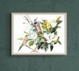 Magnolia and Flickers : Original Watercolor Painting | Paintings by Elizabeth Becker. Item made of paper compatible with boho and minimalism style