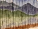 Textile Mountain Wall Art GLACIER SUNSET, Hand-Dyed | Macrame Wall Hanging in Wall Hangings by Wallflowers Hanging Art. Item composed of oak wood and wool in boho or contemporary style