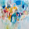 Large Abstract painting art print | Prints by Duealberi. Item made of canvas with paper