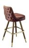 30 inch Tufted bar stool - Model 7030 | Chairs by Richardson Seating Corporation | The Green Post in Chicago. Item made of wood & brass