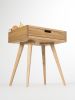 Mid century nighstand, bedside table, with drawer | Tables by Mo Woodwork | Stalowa Wola in Stalowa Wola. Item made of oak wood works with minimalism & mid century modern style