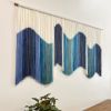 AURORA IRIS Wall Hanging - Hand Dyed Fiber Art | Tapestry in Wall Hangings by Wallflowers Hanging Art. Item composed of oak wood and wool in mid century modern or contemporary style