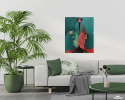 Ornamental Silence — Alienation Series | Paintings by Gela Mikava. Item made of linen works with contemporary & eclectic & maximalism style