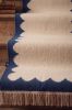 Handwoven Woolen Blue Runner Rug | Rugs by Evergreen Carpets. Item composed of wool in boho or minimalism style