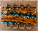 Blue Epoxy Dining Table, Luxury Resin Dining Table Top | Tables by Innovative Home Decors. Item composed of wood in country & farmhouse or art deco style