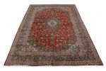 Semi Antique Red 10' x 14' 5" Traditional Kashan Persian Rug | Area Rug in Rugs by Magic Rugs. Item composed of wool