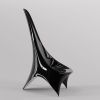 "Nyx" Contemporary lounge chair in black lacquered fiberglas | Chairs by Carcino Design. Item works with contemporary & eclectic & maximalism style