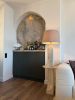 Hand-Carved Travertine Table Lamp | Lamps by AEGEAN MARBLE ARTISAN ATELIER. Item made of marble works with minimalism & contemporary style