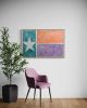Flags TX F3045 A | Mixed Media in Paintings by Michael Denny Art, LLC. Item made of bamboo & canvas compatible with minimalism and contemporary style