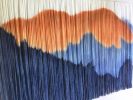 AMBER DUNE Abstract Mountain Landscape Wall Tapestry | Macrame Wall Hanging in Wall Hangings by Wallflowers Hanging Art. Item composed of oak wood and wool in contemporary or eclectic & maximalism style