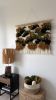 Woven Wool Tapestry "Forest Mosaic" | Wall Hangings by Tissage Sauvage. Item composed of wood and wool in boho or contemporary style