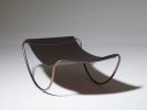 Sling Rocker Deck or Pool Chair | Easy Chair in Chairs by Studio Stirling. Item composed of steel and leather in boho or minimalism style