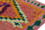 Vintage Moroccan Runner Rug in Red with Diamond Medallions | Area Rug in Rugs by Rug and Kilim