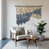 Woven Tapestry "River Mist" | Wall Hangings by Tissage Sauvage. Item made of wood with cotton works with boho & country & farmhouse style