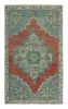 Vintage Turkish Rug in Red with Blue and White Floral | Area Rug in Rugs by Rug and Kilim